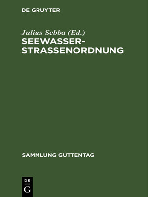 cover image of Seewasserstraßenordnung